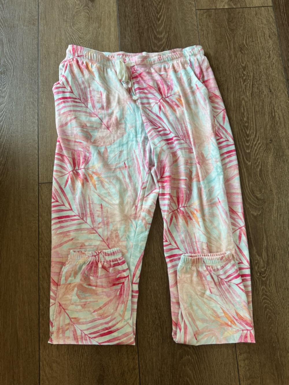 PJ Salvage Pink Tropical Leaf Pajama Pants